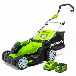 GreenWorks MO40B411 40-Volt 17-Inch Cordless Brushed Lawn Mower Kit - 2508302 Lawn & Outdoor Power
