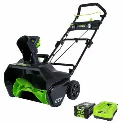 GreenWorks 2600402 80-Volt 20-Inch 2Ah Lithium-Ion Cordless Snow Thrower Kit Lawn & Outdoor Power