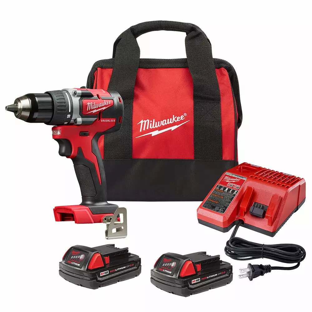 Milwaukee 2801-22CT M18 18V 1/2-Inch Compact LED Brushless Drill Driver Kit Tools & Equipment 3 Milwaukee 2801-22CT M18 18V 1/2-Inch Compact LED Brushless Drill Driver Kit Tools & Equipment