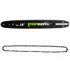 GreenWorks 2904702 14-Inch Steel Replacement Chainsaw Bar And Chain Combo