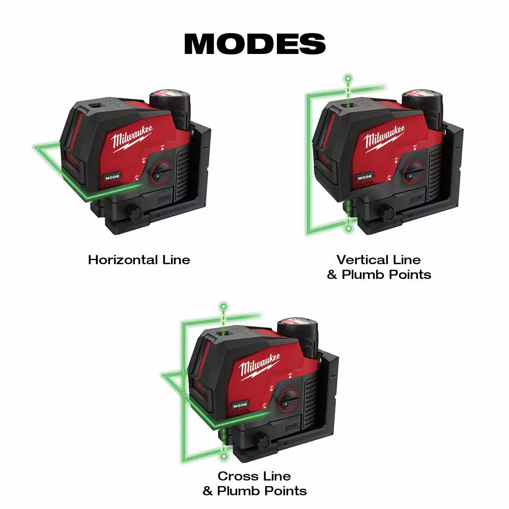 Milwaukee 3622-21 M12 12V Li-Ion Green Cross Line W/Plumb Points Laser Level Kit Tools & Equipment 5 Milwaukee 3622-21 M12 12V Li-Ion Green Cross Line W/Plumb Points Laser Level Kit Tools & Equipment