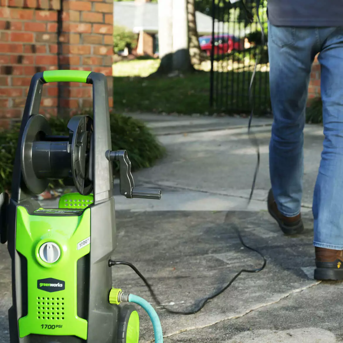 GreenWorks GPW1702 1,700-Psi Vertical Pressure Washer W/ Hose Reel - 5100402 7 GreenWorks GPW1702 1,700-Psi Vertical Pressure Washer W/ Hose Reel - 5100402