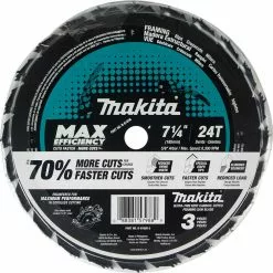 Makita B-61656-3 7-1/4" 24T Carbide Tipped Efficient Circular Saw Blade - 3 Pk Power Tools 17 Makita B-61656-3 7-1/4