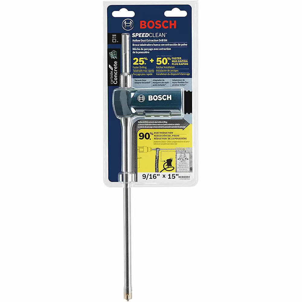 Tools & Equipment Bosch DXS2094 9/16 In. X 15 In. SDS-plus Speed Clean Dust Extraction Bit 5 Tools & Equipment Bosch DXS2094 9/16 In. X 15 In. SDS-plus Speed Clean Dust Extraction Bit