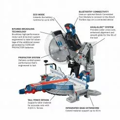 Bosch GCM18V-12GDCN 18V PROFACTOR Surgeon 12" Dual Bevel Glide Miter Saw - Bare Tool Tools & Equipment