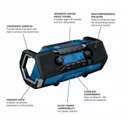 Bosch GPB18V-2CN 18V Compact High Performance Jobsite Radio W/ Bluetooth 5.0