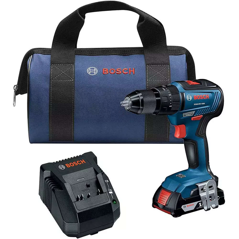 Bosch GSB18V-490B12 18V Brushless Hammer Drill/Driver Kit W/ SlimPack Battery Tools & Equipment 3 Bosch GSB18V-490B12 18V Brushless Hammer Drill/Driver Kit W/ SlimPack Battery Tools & Equipment