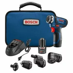 Bosch GSR12V-140FCB22 12V Cordless Screwdriver Kit 5-in-1 Multi-Head Drill Set Tools & Equipment