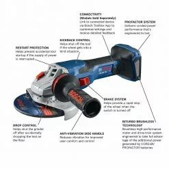 Bosch GWS18V-13CN 18V PROFACTOR 5"-6" Spitfire Angle Grinder - Bare Tool