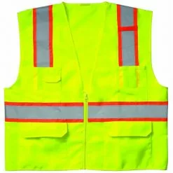 Custom Leather Craft Custom Leathercraft SV222X Surveyor's Vest Class 2 Lime 2X-Large Safety & Work Gear