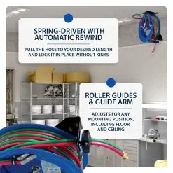 Tools & Equipment Cyclone Pneumatic CP3100 1/4" X 100' Dual-Hose Twin Welding Welder Reel 11 Tools & Equipment Cyclone Pneumatic CP3100 1/4