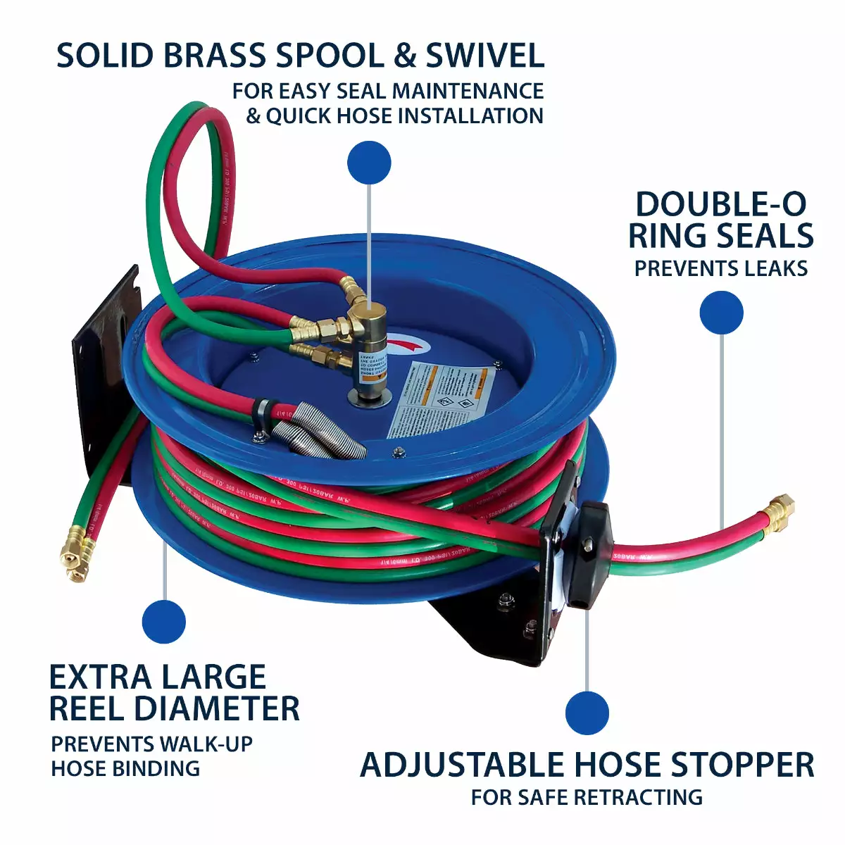 Tools & Equipment Cyclone Pneumatic CP3100 1/4" X 100' Dual-Hose Twin Welding Welder Reel 7 Tools & Equipment Cyclone Pneumatic CP3100 1/4" X 100' Dual-Hose Twin Welding Welder Reel
