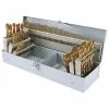 Shop Fox D1138 1/16 Inch - 1/2 Inch TiN Coated HSS Drill Bit Set W/ Case, 115pc Power Tools 1 Shop Fox D1138 1/16 Inch - 1/2 Inch TiN Coated HSS Drill Bit Set W/ Case, 115pc Power Tools