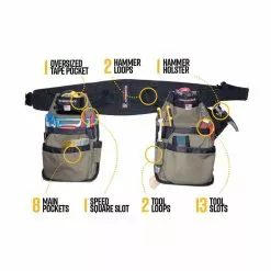 Tools & Equipment DIAMONDBACK DB5-11-BK-XL Black Grrande Tool Belt Extra Large