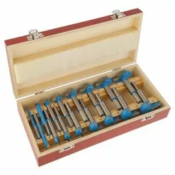 Power Tools Shop Fox DC1917 1/4 Inch - 2-1/8 Inch Carbide Forstner Bit Set W/ Case, 16pc