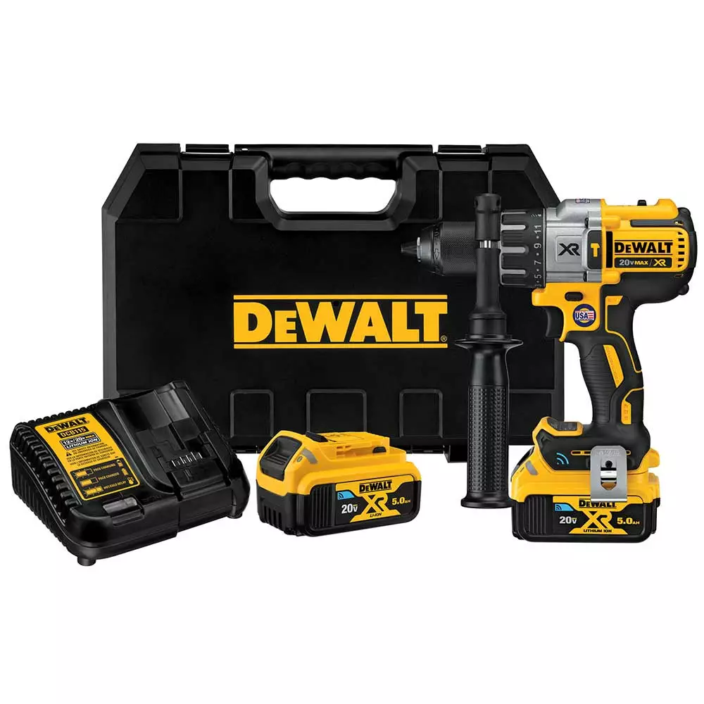 DeWALT DCD997CP2BT 20V MAX XR 1/2" Cordless Hammer Drill Kit W/ Tool Connect 3 DeWALT DCD997CP2BT 20V MAX XR 1/2" Cordless Hammer Drill Kit W/ Tool Connect