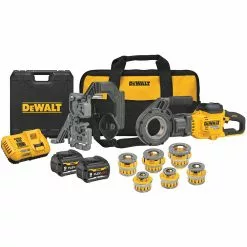 Tools & Equipment DeWALT DCE700X2K 60V MAX Lithium-Ion Cordless Pipe Threader Kit W/ Die Heads