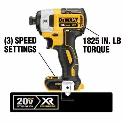 DeWALT DCF887B 20V 1/4-Inch 3-Speed Brushless Impact Driver, - Bare Tool Tools & Equipment