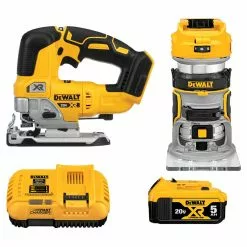DeWALT DCK201P1 20V MAX XR Router/Jig Saw Cordless 2 Tool Combo Kit