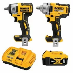 DeWALT DCK205P1 20V MAX XR 1/2" - 3/8" Cordless 2 Tool Impact Wrench Combo Kit