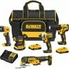 Tools & Equipment DeWALT DCKSS521D2 20V MAX Cordless 5 Tool Combo Kit W/ Contractor Bag