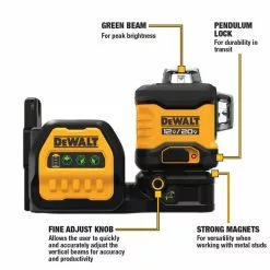 DeWALT DCLE34030GB 20V 3 X 360 Cordless Lithium-Ion Green Laser - Bare Tool Tools & Equipment 12 DeWALT DCLE34030GB 20V 3 X 360 Cordless Lithium-Ion Green Laser - Bare Tool Tools & Equipment