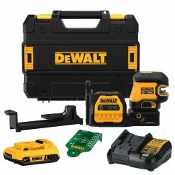 Tools & Equipment DeWALT DCLE34520G 20V MAX 5 Spot Green Line Laser Kit W/ Battery
