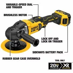 DeWALT DCM849B 20V MAX XR 7" Brushless Cordless Rotary Polisher - Bare Tool Automotive