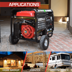 Dual Fuel Generators DuroStar DS10000EH 10,000W 439cc Dual Fuel Portable Generator W/ Electric Start