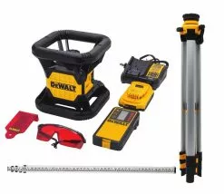 DeWALT DW074LRTR 20-Volt Red Cordless Lithium-Ion Rotary Laser W/ Tripod And Rod