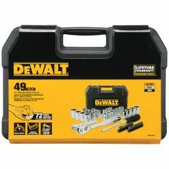 DeWALT DWMT45049 1/2’’ Mechanics Nano Bit Tool Set, Polished Chrome (49 PC) Hand Tools