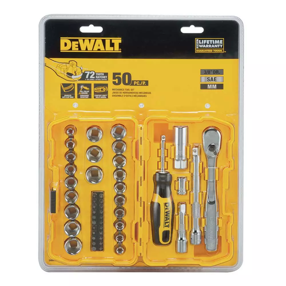 Hand Tools DeWALT DWMT81611T 3/8’’ Mechanics Nano Bit Tool Set, Polished Chrome (50 PC) 4 Hand Tools DeWALT DWMT81611T 3/8’’ Mechanics Nano Bit Tool Set, Polished Chrome (50 PC)