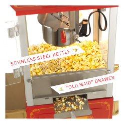 FunTime FT421CR 4oz Red Bar Table Top Popcorn Popper Maker Machine