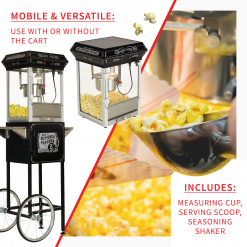 FunTime FT454CB 4oz Black Popcorn Popper Machine Maker Cart Vintage Style Home Goods 27 FunTime FT454CB 4oz Black Popcorn Popper Machine Maker Cart Vintage Style Home Goods