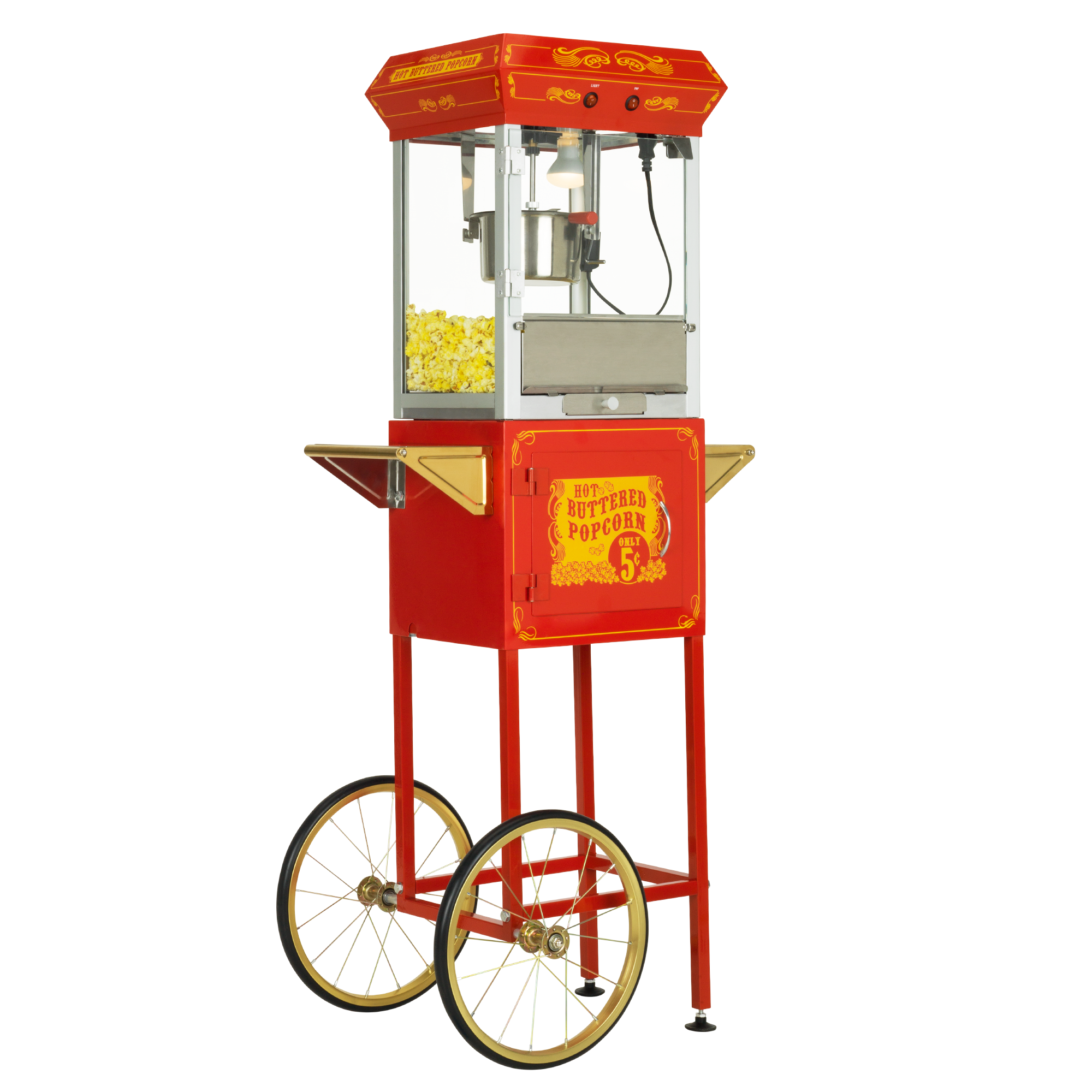 FunTime FT454CR 4oz Red Popcorn Popper Machine Maker Cart Vintage Style Home Goods 3 FunTime FT454CR 4oz Red Popcorn Popper Machine Maker Cart Vintage Style Home Goods