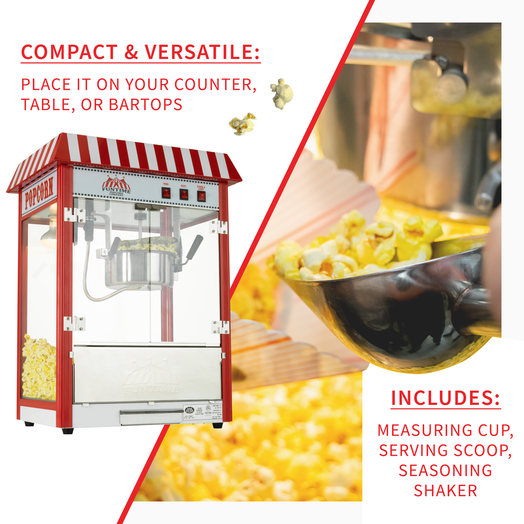 FunTime FT8000CP 8 OZ Commercial Carnival Bar Style Popcorn Popper Machine Home Goods 7 FunTime FT8000CP 8 OZ Commercial Carnival Bar Style Popcorn Popper Machine Home Goods