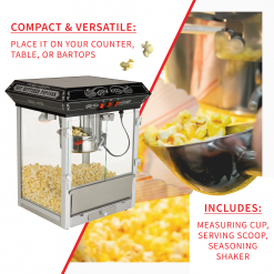 FunTime FT825CB 8oz Black Bar Table Top Popcorn Popper Maker Machine 25 FunTime FT825CB 8oz Black Bar Table Top Popcorn Popper Maker Machine