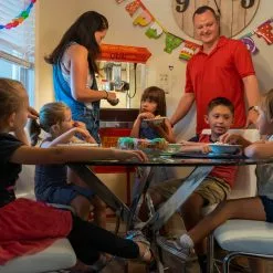 FunTime FT860CRS 8oz Premium Red Silver Popcorn Popper Machine Maker Cart Home Goods