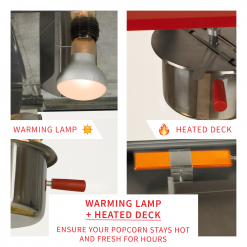 FunTime FT860CR 8oz Premium Red/Gold Popcorn Popper Machine Maker Cart Vintage