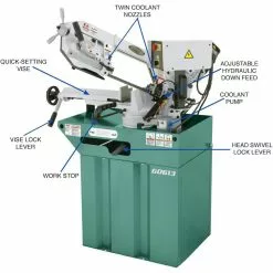 Tools & Equipment Grizzly G0613 110V/220V 7 Inch X 8-1/4 Inch 1 HP Swivel Metal-Cutting Bandsaw