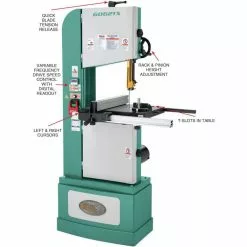 Tools & Equipment Grizzly G0621X 220V 13-1/2 Inch 1-1/4 Inch HP Vertical Wood Metal Bandsaw