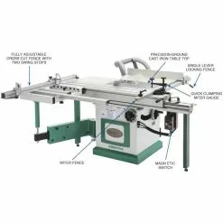 Grizzly G0623X3 220V/440V 10 In 7-1/2 HP 3-Phase Extreme Serie Sliding Table Saw Tools & Equipment