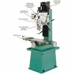 Grizzly G0755 220V 10 Inch X 32 Inch Heavy-Duty Mill/Drill Stand And Power Feed Tools & Equipment
