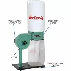 Grizzly G8027 1 HP Dust Collector Tools & Equipment