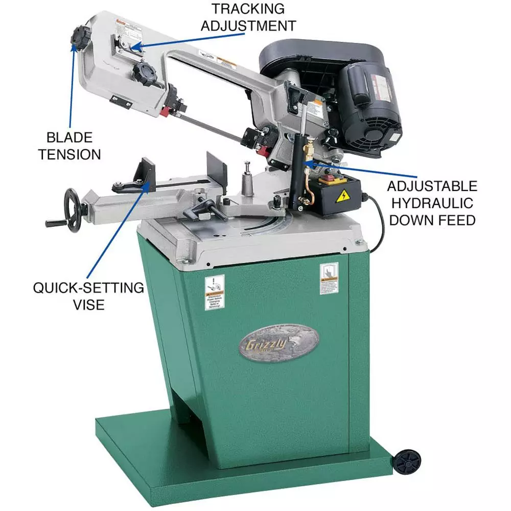 Grizzly G9742 110V 5 Inch X 6 1/2 Inch HP Metal-Cutting Bandsaw With Swivel Head 5 Grizzly G9742 110V 5 Inch X 6 1/2 Inch HP Metal-Cutting Bandsaw With Swivel Head