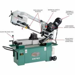 Grizzly G9743 110V/220V 7 Inch X 12 Inch 1-1/2 HP Geared Head Bandsaw