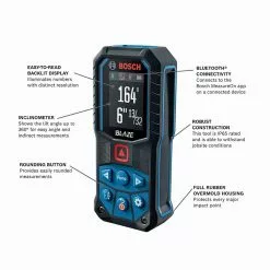 Bosch GLM165-27C 165' BLAZE Ergonomic Cordless Red Laser Measure W/Bluetooth Tools & Equipment