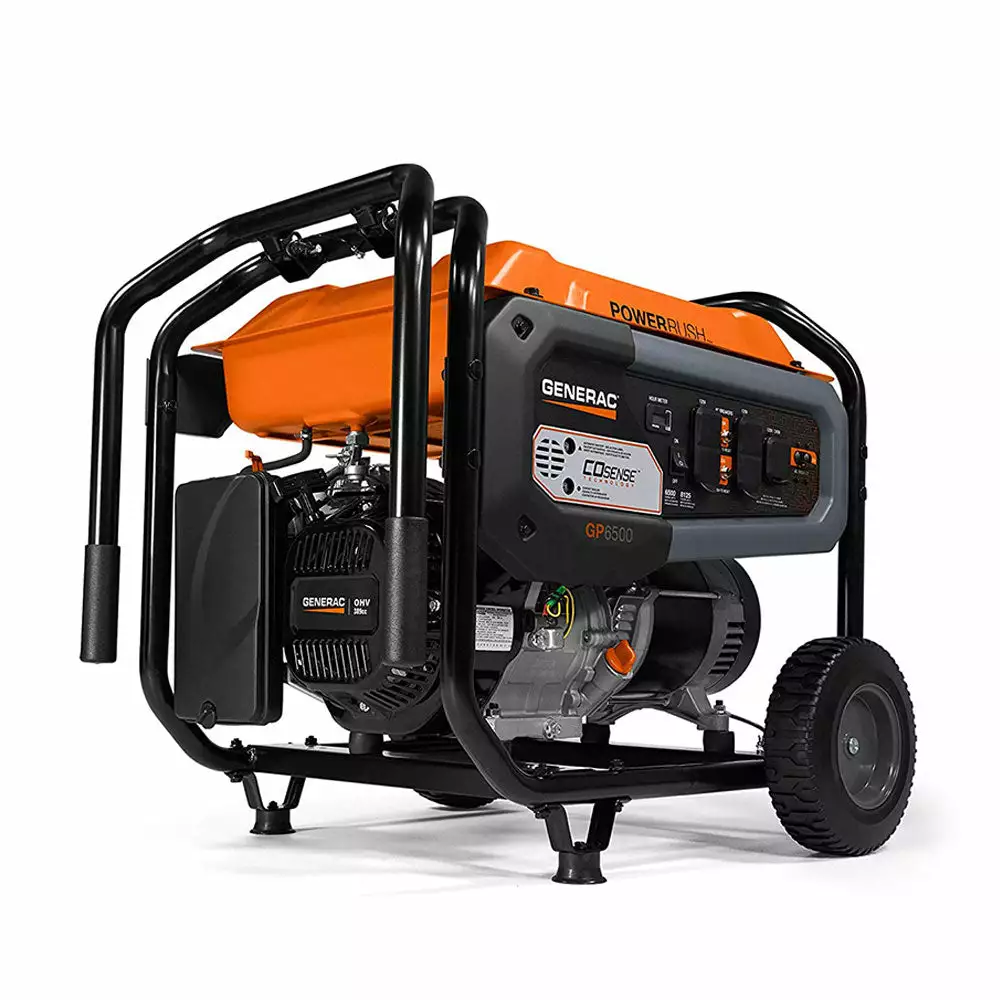 Gasoline Generators Generac 7683 6500W 120/240V GP6500 Gasoline Powered Portable Generator CO-SENSE 3 Gasoline Generators Generac 7683 6500W 120/240V GP6500 Gasoline Powered Portable Generator CO-SENSE