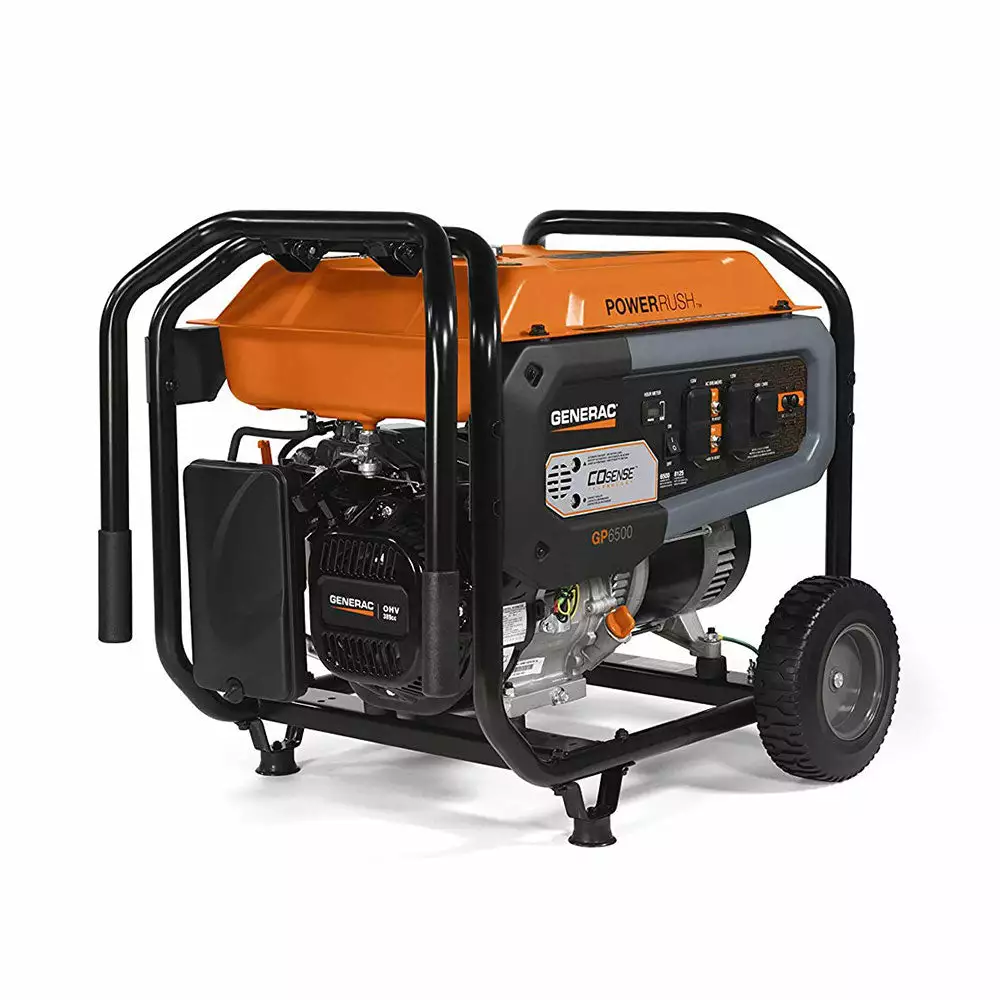 Gasoline Generators Generac 7683 6500W 120/240V GP6500 Gasoline Powered Portable Generator CO-SENSE 6 Gasoline Generators Generac 7683 6500W 120/240V GP6500 Gasoline Powered Portable Generator CO-SENSE