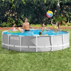 Intex 26719EH 14 Foot X 42 Inch Prism Metal Frame Pool Set W/ Pump Pools